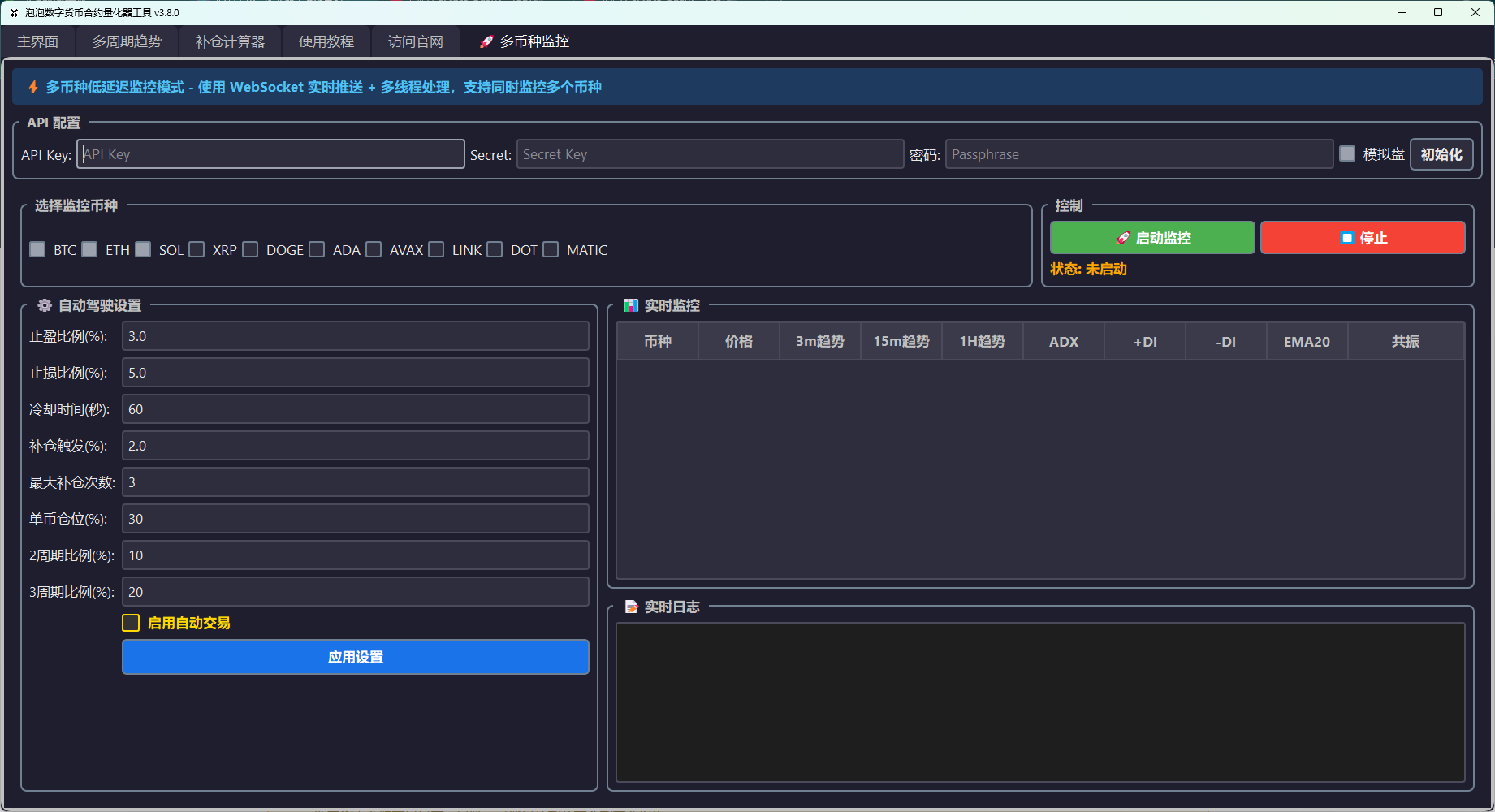 多币种检测界面 - 账户与策略管理